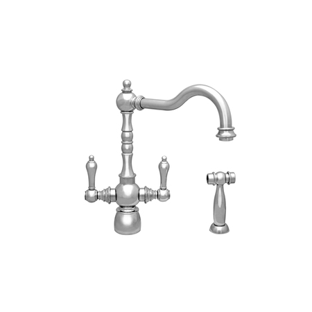 WHITEHAUS Dual Lvr Handle Faucet W/ Traditional Swivel Spout, Lvr Handles And Bra WHEG-34654-C